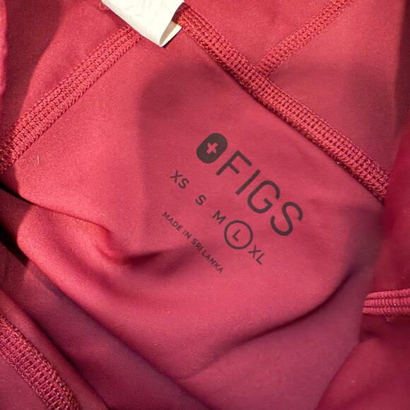 Figs Women's Underscrubs Leggings Dark Red Large Performance Athleisure - Picture 3 of 7